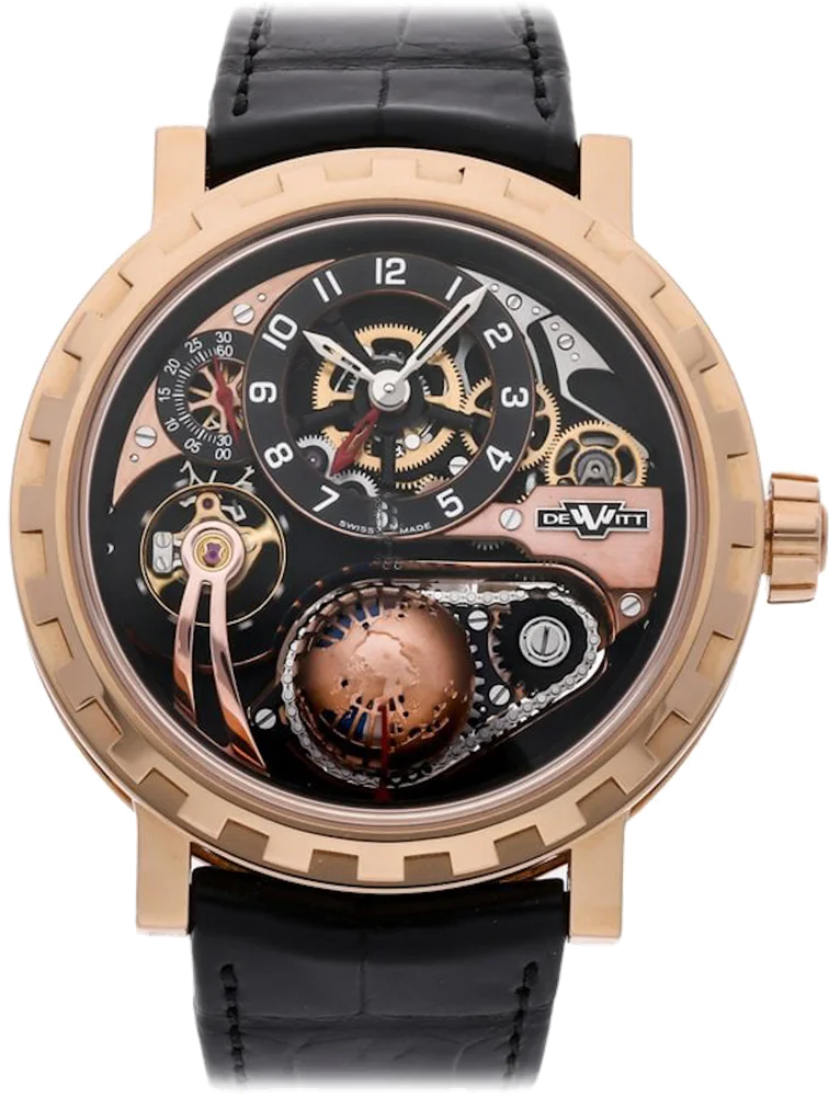 Dewitt Academia HOUR PLANET GMT BLACK TIE EDITION